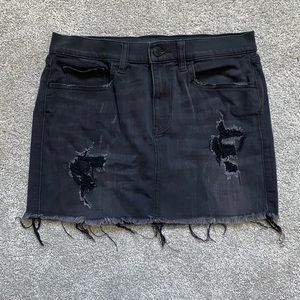 Express black distressed mini skirt